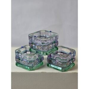 ViTG, Retired Partylite Mardi Gras Candle Votive Tea light ,  Set Of 3 Spring